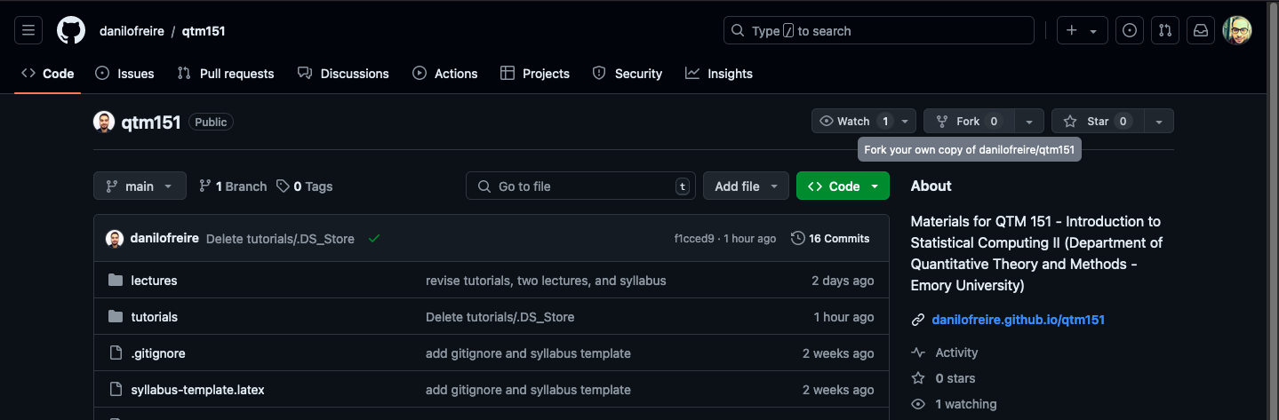 GitHub Tutorial – DATASCI 151